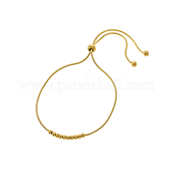 304 Stainless Steel Round Beaded Round Snake Chains Slider Bracelet for Women&nbsp;BJEW-A26-03-24-1