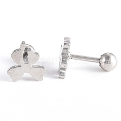 Tarnish Resistant 201 Stainless Steel Barbell Cartilage Earrings&nbsp;EJEW-R147-06