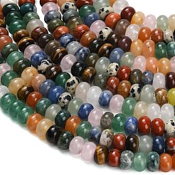 ミックス天然石ビーズ連売り  ロンデル  スムーズ  8~9x5~5.5mm  穴：1mm  約71~73個/連  14.96~15.35''（38~39センチメートル）&nbsp;X-G-B189-A01-5x8mm