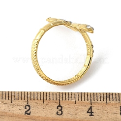 304 Stainless Steel Micro Pave Clear Cubic Zirconia Cuff Rings&nbsp;RJEW-S621-07G
