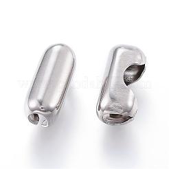 変色防止304ステンレススチールボールチェーンコネクター  ステンレス鋼色  13x6mm  穴：2.5mm  4.5mmボールチェーンに適合&nbsp;STAS-K121-01-S