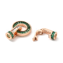 Rack Plating Brass Pave Cubic Zirconia Fold Over Clasps&nbsp;KK-Q772-29RG-02
