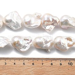 天然有核パールビーズ連売り  バロックパール ケシパール  ナゲット  グレード5a++  モカシン  17~21x12.5~15x12.5~15mm  穴：0.6mm  約20~21個/連  15.75~16.14インチ（40~41cm）&nbsp;PEAR-B004-15C-04B