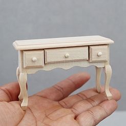 木製テーブルミニチュア装飾品  マイクロランドスケープホームドールハウスアクセサリー  小道具の装飾のふりをする  バリーウッド  95x39x63mm&nbsp;PW-WG585A6-01