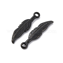 304ステンレスペンダント  羽  ガンメタ色  25.5x6x2.5mm  穴：2mm&nbsp;STAS-E446-08B