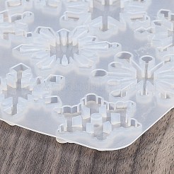 DIYペンダントシリコンモールド  レジン型  スノーフレーク  クリスマスのために  ホワイト  131x127x4.5mm  穴：1.8mm  内径：37~43x37~45mm&nbsp;SIMO-P009-A03
