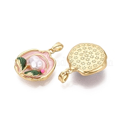 Brass Enamel Pendants&nbsp;KK-SZC0009-08G-01