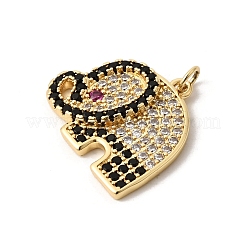 Brass Micro Pave Cubic Zirconia Pendants&nbsp;KK-K419-02G