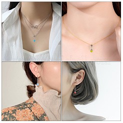 ガラスチャーム  304ステンレススチールのロブスタークロウ留め金と合金金具付き  ミックスカラー  30mm  ビーズ：10mm  留め金：12x7x3.5mm  30個/箱。&nbsp;HJEW-SC0001-07
