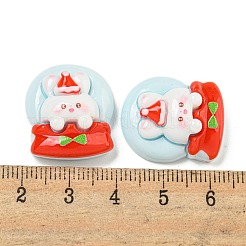クリスマス ウサギ テーマ 不透明樹脂 デコデン カボション  水晶球  22x19x9.5mm&nbsp;CRES-B022-04E
