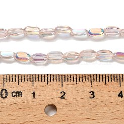 電気メッキガラスビーズセット  オーバル  多面カット  ピンク  6x3.5x2.5mm  穴：1mm  約53~54個/連  11.73''~12.01''（29.8~30.5センチメートル）&nbsp;EGLA-P064-01A-AB01
