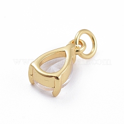 Brass Micro Pave Cubic Zirconia Pendants&nbsp;ZIRC-E164-64G-D