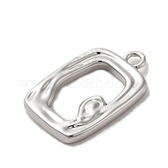 真鍮チャーム  長持ちメッキ  長方形  プラチナ  20.5x13x2mm  穴：1.8mm&nbsp;KK-M275-15P