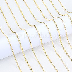 女性用201ステンレススチールペーパークリップチェーンネックレス10個  ゴールドカラー  17.91インチ（45.5cm）  10個/セット&nbsp;NJEW-SZ0001-71