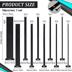 アクリル製本定規 1 セット  製本用品  ブラック  199x20~40x3mm  10個/セット&nbsp;DIY-FG0005-59