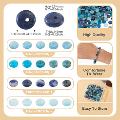 180Pcs 4 Styles Natural Apatite & Sodalite & Dyed White Jade Beads&nbsp;G-TA0003-08A