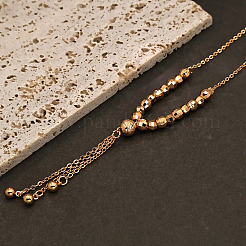 Brass Round Ball Beaded Tassel Pendant Necklaces for Women&nbsp;SP7197