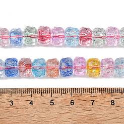 透明クラックガラスビーズ  ロンデル  多面カット  ミックスカラー  9.5x6.5mm  穴：1.2mm  約56個/連  14.76''（37.5センチメートル）&nbsp;EGLA-F167-01