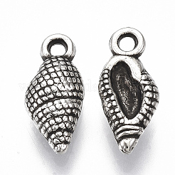 CCBプラスチックペンダント  巻き貝  アンティークシルバー  15.5x7x3.5mm  穴：1.6mm  約2610個/450g&nbsp;LS-CCB-T009-28