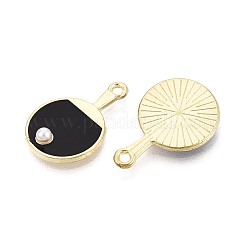 Alloy Enamel & Imitation Pearl Pendants&nbsp;ENAM-T025-02G-20A