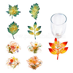 8Pcs 8 Styles Flower & Leaf DIY Cup Mat Silicone Molds&nbsp;DIY-FW0001-25