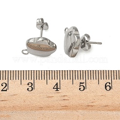 304ステンレススチールスタッドピアス金具  花  ステンレス鋼色  15x12mm  穴：1.8mm  ピン：0.8mm&nbsp;STAS-K252-15P