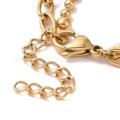 Ion Plating(IP) 304 Stainless Steel Double Layered Chains Multi-strand Bracelet with Star Charms for Women&nbsp;STAS-E154-10G