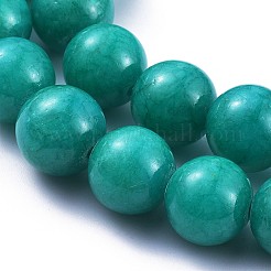 天然石馬山ジェイドビーズ連売り  染め  ラウンド  士官候補生ブルー  4mm  穴：1mm  約100個/連  16インチ&nbsp;G-H1626-4MM-44