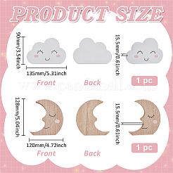 2Pcs 2 Styles MDF Board Wall Decorations&nbsp;HJEW-FG0001-25