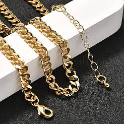 Brass Cuban Link Chain Necklaces for Women&nbsp;NJEW-U022-01G