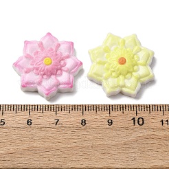 オペーク樹脂カボション  花  ミックスカラー  27x25x7mm&nbsp;CRES-I046-07