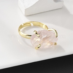 Natural Rose Quartz Finger Rings&nbsp;RJEW-B122-01G-06