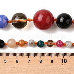 Natural Mixed Stone & Glass Round Beads Strands&nbsp;G-C188-01