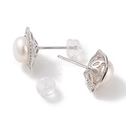 Anti-Tarnish Sterling Silver Stud Earrings&nbsp;EJEW-C087-09D-P