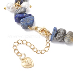 Natural Lapis Lazuli Chip Beaded Bracelets for Women&nbsp;BJEW-JB12301-03