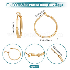 3 Pairs Brass Hoop Earrings for Women&nbsp;EJEW-BBC0001-66G-01