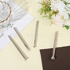 4個 4スタイル DIY 合金レザークラフトスタンプ  革の道具  プラチナ  102~109x7~13x6.5~11mm  1個/スタイル&nbsp;FIND-BBC0004-37