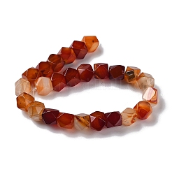 Natural Red Agate Star Cut Round Beads Strands&nbsp;G-M418-C04-01
