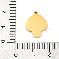 304ステンレススチールエナメルペンダント  レーザー切断  きのこチャーム  ゴールドカラー  カラフル  17x13.5x1.5mm  穴：1.5mm&nbsp;STAS-Q338-02G