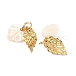 Natural Freshwater Shell & 304 Stainless Steel Pendants&nbsp;PALLOY-JF05800
