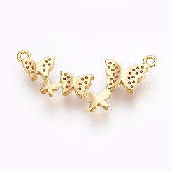 Brass Micro Pave Cubic Zirconia Links&nbsp;X-ZIRC-O026-04G-NR