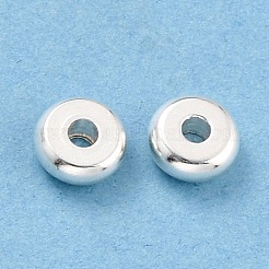 304ステンレススチールスペーサービーズ  フラットラウンド  銀  6x2.5mm  穴：1.8mm&nbsp;STAS-F191-13S-C