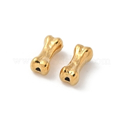 304ステンレススチールビーズ  イオンプレーティング（ip）  骨  18KGP本金メッキ  12x5.5x4.5mm  穴：1.2mm&nbsp;STAS-F320-14C-G