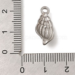 変色防止304ステンレススチールペンダント  コンクチャーム  ステンレス鋼色  19x9x3.5mm  穴：2mm&nbsp;STAS-M075-17P