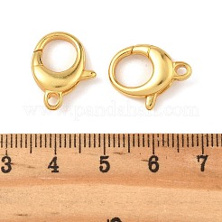 真鍮カニカン  オーバル  長持ちメッキ  鉛フリー＆カドミウムフリー  24KGP本金メッキ  17x14x5mm  穴：2mm&nbsp;KK-K364-41G