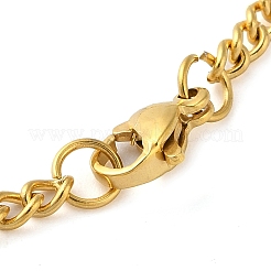 304 Stainlessa Steel Curb Chain Pendant Necklaces&nbsp;LS-NJEW-H034-03G