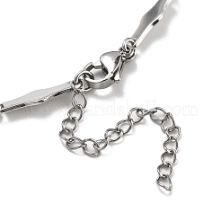 304ステンレススチール製ボーンリンクブレスレット（男性用・女性用）  ステンレス鋼色  7-1/4インチ（18.5cm）&nbsp;BJEW-D042-30P