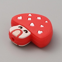 Mushroom Food Grade Eco-Friendly Silicone Beads&nbsp;SIL-WH0010-14A