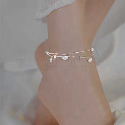 Brass Ginkgo Leaf Charm Double Layer Anklets for Women&nbsp;FS-WG31713-01