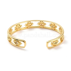 Evil Eye Hollow Carved Cuff Bangle&nbsp;BJEW-D448-03G-RS